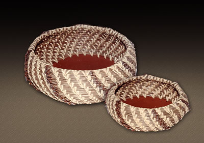Pine Needle Bundle Baskets