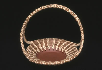 Handled Basket with Pottery Bottom